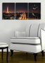 Wallity Reloj de Pared de Lienzo Decorativo 3 Piezas Multicolor
